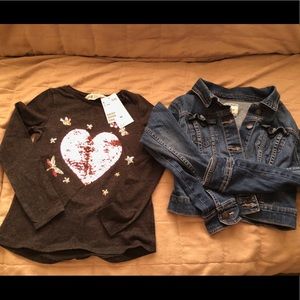Girls Gap jean jacket and H&M shirt